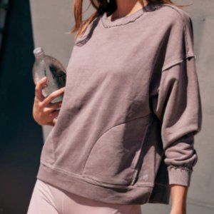 Free People FP Movement Dusty Purple Oversized Crewneck Sweatshirt Size XS